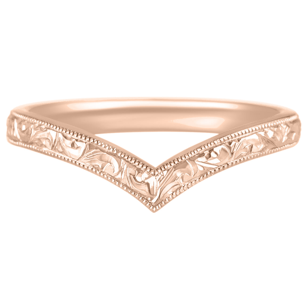 Rose gold wishbone hot sale wedding ring