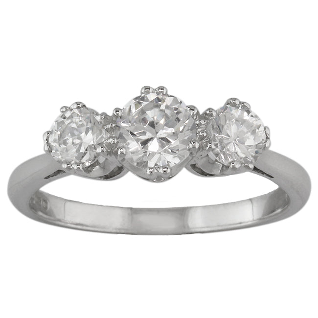 Victorian 3 stone diamond on sale ring