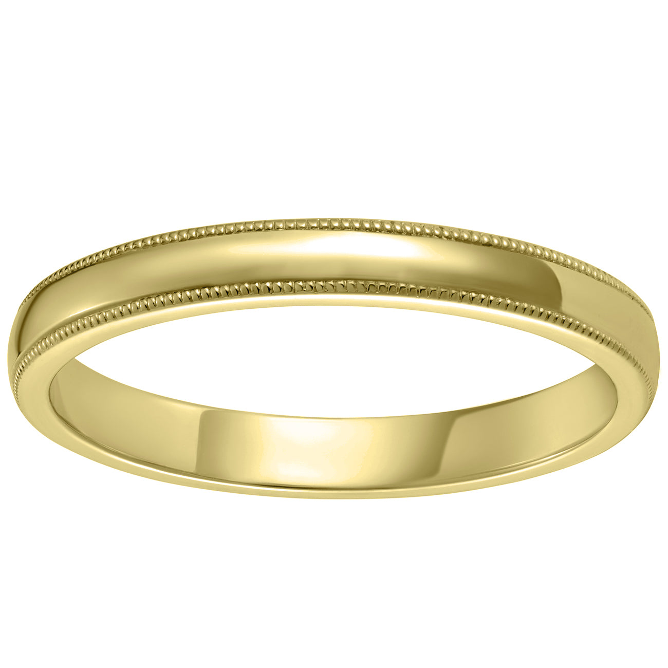 Mens yellow gold on sale milgrain wedding band