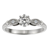 Art Deco Style Diamond Ring with Curved Diamond-Set Shoulders in Platinum