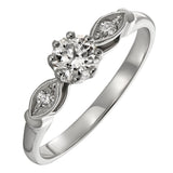 Diamond Set Engagement Ring in an Art Deco Style in Platinum