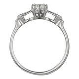 Platinum Vintage inspired Art Deco Diamond Engagement Ring 