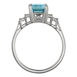 Vintage Style Aquamarine and Diamond Engagement Ring 