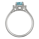 Art Deco Aquamarine and Diamond Platinum Engagement Ring