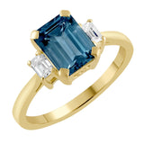 Art Deco Inspired Aquamarine and Diamond Ring 