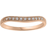 Curved diamond eternity ring in 18ct rose gold