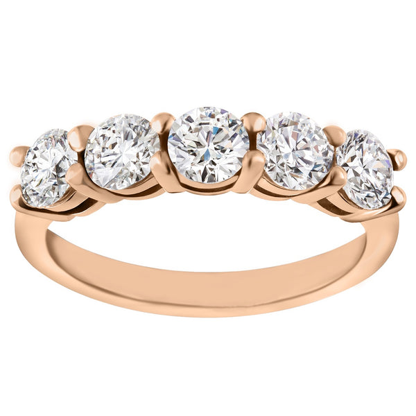 Five stone diamond band in 18ct rose gold