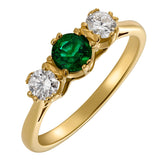 Trilogy emerald diamond engagement ring Hatton Garden