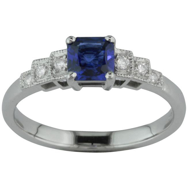 Art Deco Sapphire and Diamond Engagement Ring – The London Victorian ...