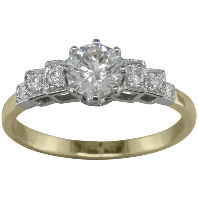 Art deco princess cut deals engagement rings