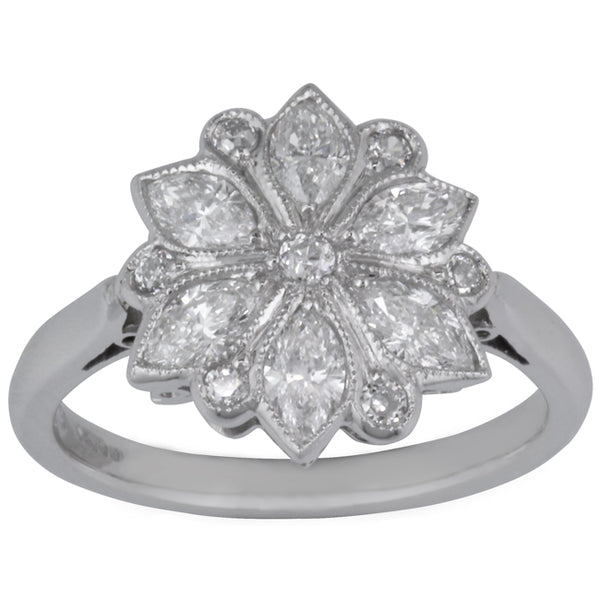 Diamond ring flower on sale design