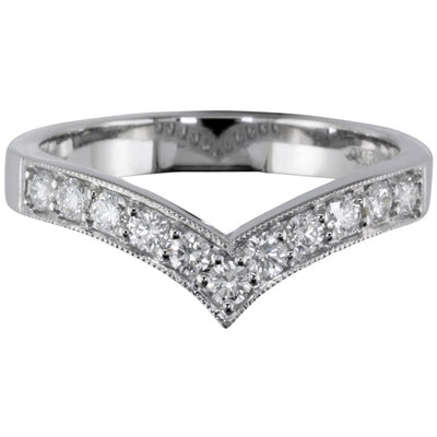 Wide Wishbone Diamond Wedding Ring White Gold - London Victorian Ring – The  London Victorian Ring Co