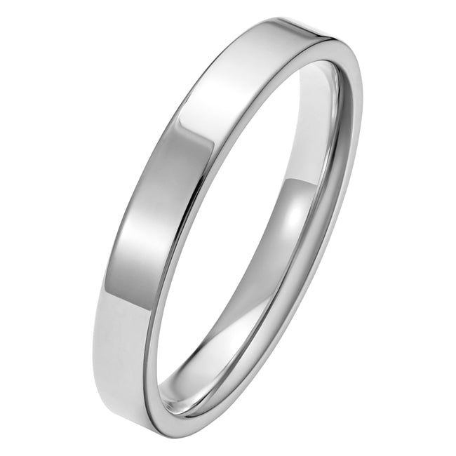 3mm Platinum Flat Court Plain Wedding Ring | Hatton Garden UK | London ...