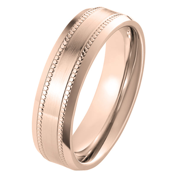 Milgrain wedding band rose on sale gold