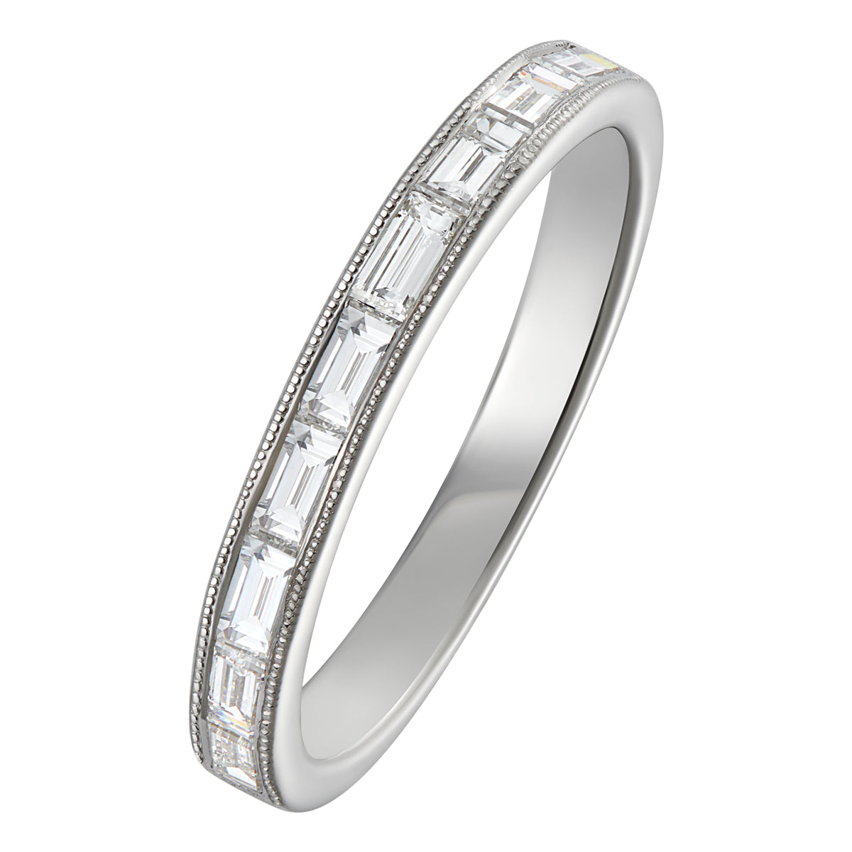 1.8 Ct Baguette Cut Diamond, 14K White Gold Ring, Engagement hotsell Full Eternity Band, Wedding Gifts For Bride's, Anniversary Gifts For Wife, Ring